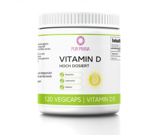 Vitamin D hoch dosiert 120 Vegicaps, Pur Prana