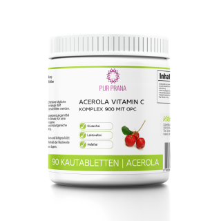 Acerola Vitamin C Komplex 900 mit OPC von Pur Prana