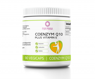 Coenzym Q10 plus Vitamin E 90 Vegicaps, Pur Prana