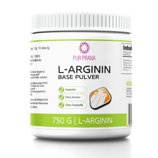L-Arginin Base Pulver 750g Beste Qualität, Pur Prana